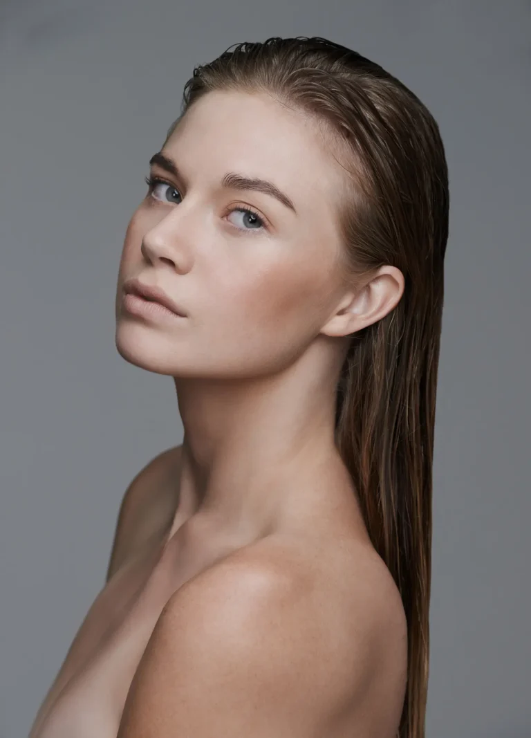 Woman with long dark hair